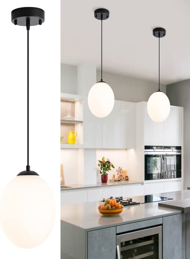 VRCT White Globe Hanging Light for Kitchen Island, White Frosted Pendant Lights for Dining Table (Single Ball 1 Pcs) - Image 5